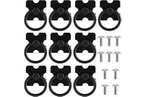 YUENPUN 10 PCS Black Drawer Handles and Ring Pull, Vintage Drawer Knobs Ring Pull Handles, Wardrobe Handles ​for Dressers, Cabinets, Cupboard, Wardrobe