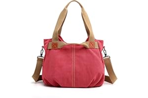 FANDARE Tela Borsa Tracolla Spalla Tote Donna Borsa a Mano Messenger per Shopping Viaggio Partito Work Crossbody Bag Rosso