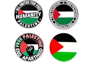 ETHLOMOER 4 pieces Palestinian Flag Pin Set, Free Palestine Brooches - Metal Alloy Badge Accessories for Women Jewelry, Palestine Pins & Brooches