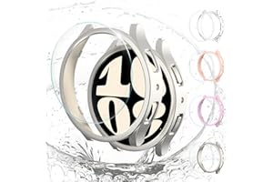 Aimtel [5 +5 Pack Galaxy Watch 6 40mm Screen Protector&Case,Galaxy Watch 6 40mm Tempered Glass Screen Protector & Case Cover Hard PC Bumper Compatible for Samsung Galaxy Watch 6 40mm