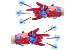 Jinhuaxin 2 Set for Spider Web Shooter, Launcher Wrist Toys Set Contains 2 Launchers, 2 Gloves, 12 Suction Cup Darts, Launcher Toys for Boys and Girls Costume Cosplay Gift