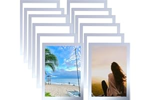 GSHUR 12 Stück A4 Magnetische Bilderrahmen Inforahmen selbstklebender Displayrahmen wasserdichter Magnetrahmen Info-Taschenhalter für Werbungen, Notizen, Dokumente, Fotos – Silber