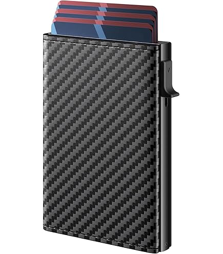 Portafoglio I-Fuel I-F1/B Pop-up In Alluminio – Porta Carte RFID Con Meccanismo A Scorrimento, Contiene 5 Carte, Nero, Sottile E Minimalista - 3