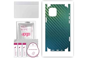 apgo Protecteur Skin, Autocollant, Peau, film en vinyle structuré pour ARRIÈRE + CÔTÉS au modèle Apple iPhone 12 avec motif Caméléon en carbone CAKA1