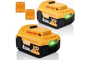 BONADGET 2 baterías de ion de litio de repuesto para Dewalt 18 V 8.0 Ah / 80000 mAh 20 V batería DCB182 DCB200 DCB184 DCB101 DCB107 DCB112 DCB105 DCB115 DCB203