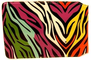 HONEEY (80+ Designs) Bus Pass Wallet Credit Travel Rail Ticket Card Holder for Oyster Business ID Card (Colourful Zebra)