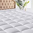 MATBEBY Bedding Quilted Fitted Twin XL Mattress Pad Cooling Breathable Fluffy Soft Mattress Pad Stretches up to 21 Inch Deep, Twin Extra Long Size, White, Mattress Topper Mattress Protector