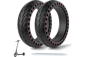 OUXI Xiaomi Tyre, Electric Xiaomi Scooter Tyre Solid 8.5 Inch Puncture Proof Explosion Proof Rubber Tubeless Xiaomi Scooter Wheel Front/Rear for Xiaomi Mijia M365 Pro Gotrax gxl/XR/V (2PCS Red)