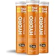 fourfive Hydration Tablets (Orange & Mango) Low Calorie Vitamin Electrolytes, Vegan, Magnesium & Calcium, Sports Hydration - 3x20 Effervescent Tablets