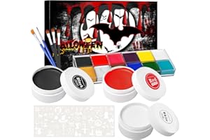 Funnity Halloween Make Up , Face Paint Halloween, Halloween Schminke Set für Theaterschminke, Halloween, Karnevalsschminke, Party Make up, Ungiftig Wasserfest Langanhaltend