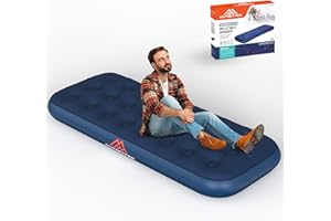 Vivo Technologies Single Airbed for Adults, Waterproof Single Blow up Camping Bed, Air Bed Air Mattress Single Blow Up Mattress Quick Inflatable Mattress for Travel, Camping