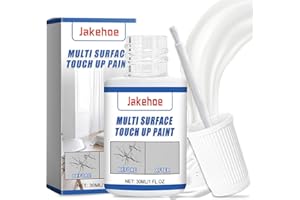 LUYUTTN Emaille Reparatur Lack 30 ml, Wandfarbe Ausbessern Weiß, Badewannenlack Keramik Waschbecken Reparatur, Emaille Reparaturset,Ausbesserungsfarbe Weiss Wasserfeste Wandschäden und Kratzer im Haushalt