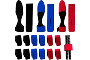 Ennoxwi 15 Pcs Rod Straps for Fishing, Fishing Rod Bands, Elastic Rod Protector Bands with Hook and Loop Fastener, Universal Fishing Accessory Set for Spinning Rods and Feeder Rods