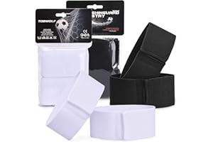 TOBWOLF 4PCS Soccer Shin Guard Strap, Anti Slip Sports Football Legging Shin Fixed Straps, Lightweight Ankle Guards for Kicking Ball, Running, Cycling