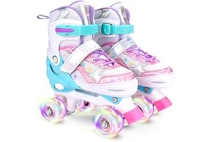 Runcinds 4 rozmiary Regulowane Wrotki dla dzieci wrotki dziewczęce dla początkujących All Wheels Luminous Outdoor Indoor