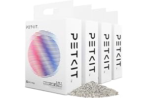 PETKIT Strong Clumping Cat Litters, 5 in 1 Mixed Cat Litter, 28 Litres Unscented Ultra Absorbent and Fast Drying Cat Litter, Flushable Odor Eliminating, Biodegradable, 4 Packs