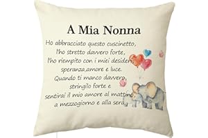IRRIGAO Regalo Nonna Natale, Copricuscini Divano Nonna, Regalo Nonna, Nonna Idee Regalo, Regalo Nonna Compleanno, Regalo Nonna Originale, Federe Cuscini Divano 45x45 cm Nonna