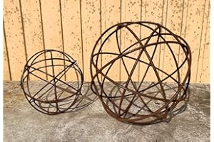 ‎STEINFIGURENWELT GIEBEN Kugel Drahtkugel Eisenkugel 30 cm Edelrost Gartendeko Rost Metall Eisen Rostfigur Ball Windlicht von Steinfigurenwelt