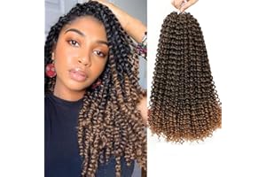 BLISSOURCE Passion Twists, 14 inch 7 packs Water Wave Crochet Braids, Passion Twist Crochet Hair, Passion Twist Braiding Hair Hair Extensions (14inch, T27)