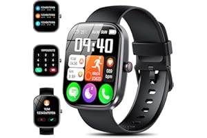 WeurGhy Smartwatch Uomo Donna, 1.91" Orologio Smartwatch con Effettua/Risposta Chiamate, 113+ Modalità Sportive Smart watch con Sonno Cardiofrequenzimetro Contapassi, Impermeabile IP68 Fitness Tracker