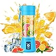 Zjj-Home Portable Blender, Smoothie Blender-Six Blades In 3D, Mini Travel Personal Blender With Usb Rechargeable Batteries,Household Fruit Mixer,Detachable Cup,Usb Juicer Cup 380ml (Fda Bpa Free) Blue