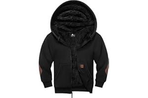 JACKETOWN Jungen Sweatjacke Gefüttert Kinder Hoodie Sweatshirt Kapuzenpullover Fleecejacke mit Kapuze Langarm Warme Winterjacke Classic Pullover mit Reißverschluss
