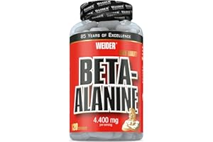 ‎WEIDER Weider - Beta Alanine - Hochdosierte Carnosin-Vorstufe für mehr Power im Training - Pre-Workout, Booster für Ausdauer und Krafttraining - 120 Kapseln