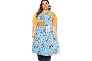 FanChose Plus Size Aprons for Women with Pockets, Men Cotton Kitchen Apron, Canvas Cooking Apron for Barber, Baking, Cooking, Painting, Garden Gardening, Cleaning, BBQ