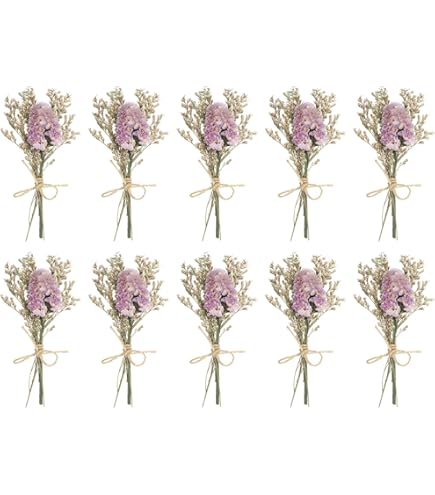 PATIKIL Mini Bouquet Fleurs Séchées, 10 Pcs Myosotis Naturel Avec Tige
