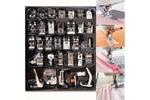 YEQIN 32pcs Domestic Sewing Machine Presser Foot Set for Brother, Babylock, Singer, Janome, Kenmore, and White Low Shank Sewing Machines
