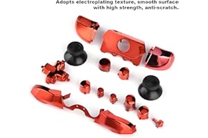 AMONIDA Vollständige Tastensätze Mod Ersatzteil für Microsoft Xbox One Controller 3,5-mm-Buchse, Galvanikstruktur, (rot)