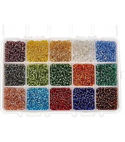 Lot De 500 Perles Tubes Rocaille Anciennes En Verre - Blanc Nuage - Tchécoslovaquie