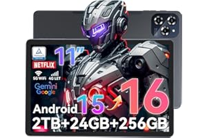 TABWEE Newest Tablet 11 inch,Android 15 AI Tablets wIth SIM Card Slot(Upgradeable to Android 16),24GB RAM+256GB ROM(TF 2TB),5G WIFI|Octa-Core|8000 mAH|Widevine L1| Netflix|Bluetooth 5.0|GPS,4-Year Warranty