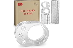 LouMaxx Door Handle Stopper – 12-Pack Transparent Door Handle Bumpers – Door Handle Protectors for Walls – Door Handle Cup Protector – Door Stop Wall Protector