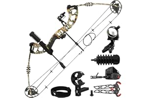 SERfawnCH Compoundbogen Set 20-70 LBS Einstellbar Jagd Sportbogen mit Pfeilen für Rechtshänder Erwachsene Jugendliche 320 FPS (Schwarz/Tarnmuster/Drachenklaue)