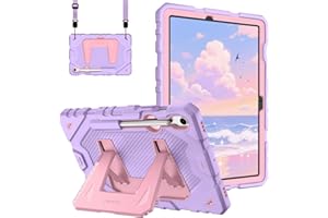 FINTIE Coque pour Samsung Galaxy Tab S10 Lite 10.9 Pouces 2025 et Galaxy Tab S10 FE/S9 FE 10.9”/S9 11”, Coque Robuste et Antichoc avec Béquille Intégrée, Violet