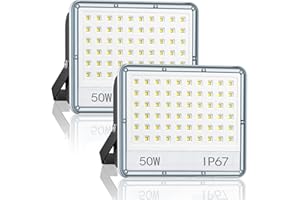 VRTOGTHE Projecteur Exterieur LED - 2PACK 50W 5000LM Spot LED Extérieur avec étanche IP67 et Support Ajustable à 180°, Lumière blanche 7000K Projecteur LED Extérieur pour Rue, jardin, garage, terrain