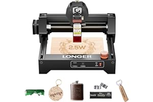 LONGER Ray5 Mini Incisore Laser 2.5W, Alta Velocità 12000mm/min, Area di Lavoro 140x130mm, Connessione WiFi, Sicurezza con Arresto Emergenza, per Legno, Acrilico e Pelle