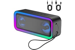 IKT Bluetooth Speaker, 40W Loud Stereo Sound Portable Speaker, 30Hrs Playtime, Speakers Wireless Bluetooth 5.4, Deep Bass, 7 RGB lights,TWS Pairing, IPX7 Waterproof, Speakers for Home/Party/Outdoor
