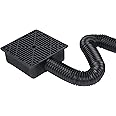 aleawol Catch Basin Drain Kit with Slope, Square Catch Basin Downspout Extension Kit with 155 cm/61 inches Stretchable Flexible Pipe for Yard Garden Cement Floor and Lawn, No Deep Dig Needed
