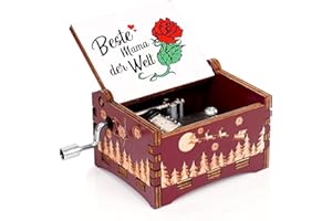 ANPLUS Mama Music Box, Birthday Gift for Mum, Wooden Music Box with Hand Crank, You Are My Sunshine Music Box for Mum, Birthday, Mother, Music Box