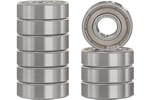 XiKe 696ZZ Roulements à billes à double étanchéité 6x15x5mm Acier chromé et Prélubrifié, 696-2Z Roulement à billes miniature, paquet de 10.