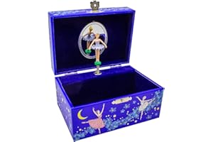 GICO Caja musical joyero para niñas, joyero azul, bailarina – Melodía: Lago de los cisnes – 92062