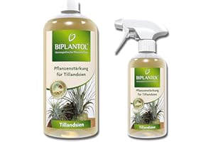 BIPLANTOL Tillandsien 500ml Spray + 1L Nachfüllflasche, Natürliches Pflegespray für Tillandsien & Bromelien, fördert Blütenbildung & Vitalität, ideal für Luftpflanzen ohne Kalkrückstände