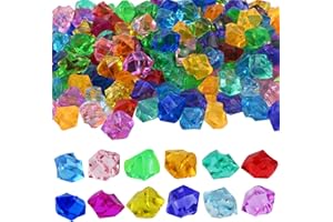 ZHXGO 200Pcs Pirate Jewels Treasure, Acrylic Diamond Gems Jewels, Childrens Crystal Acrylic Gemstones, Kids Play Gems Ice Rocks Gems, Multicolor Gemstones Kids for Party Craft Decoration