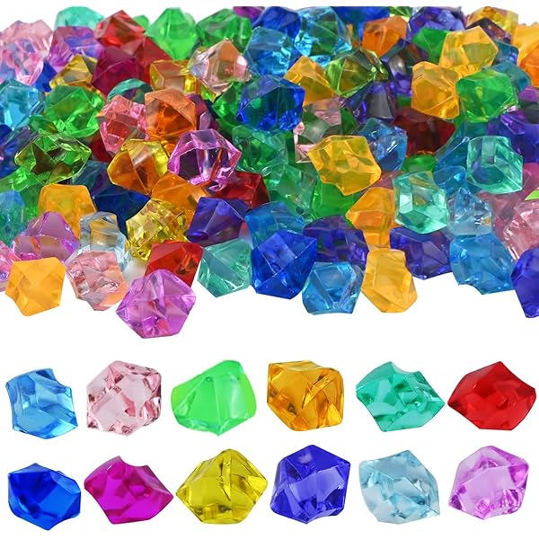 SUYIPCUS Gemmes Acrylique, 100 Pièces Pierres Précieuses Enfants, Faux Diamants Acrylique