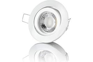 ‎LAMBADO lambado® Premium LED Spot Dimmbar Weiß - Hell & Sparsam inkl. 230V 5W GU10 Strahler warmweiß - Moderne Beleuchtung durch zeitlose Einbaustrahler/Deckenstrahler