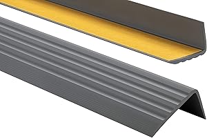 ProfiPVC Perfil de PVC autoadhesivo de borde para escaleras 41mm x 25mm en Forma de L, Tiras antideslizantes para peldaños, Esquina para cantos - Cantonera Protector, 200cm, Antracita