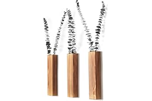 Sawoake Macetas de pared, decoración moderna de pared de madera para dormitorio y baño, jardineras contemporáneas, versátiles, decoración del hogar para flores secas y plantas verdes artificiales