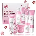 Fashion Base Skincare Gifts For Teenage Girls,Cherry Blossom Skincare Sets,Facial kit,Pamper Sets For Women Gifts,Skin Care Sets & Kits (One Size, Cherry Blossom-SetA-Base Moisturizing)